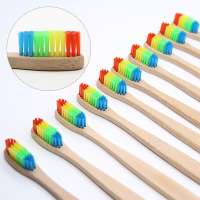 Rainbow colorful beautiful hotel travel hospital cheap OEM bamboo toothbrush